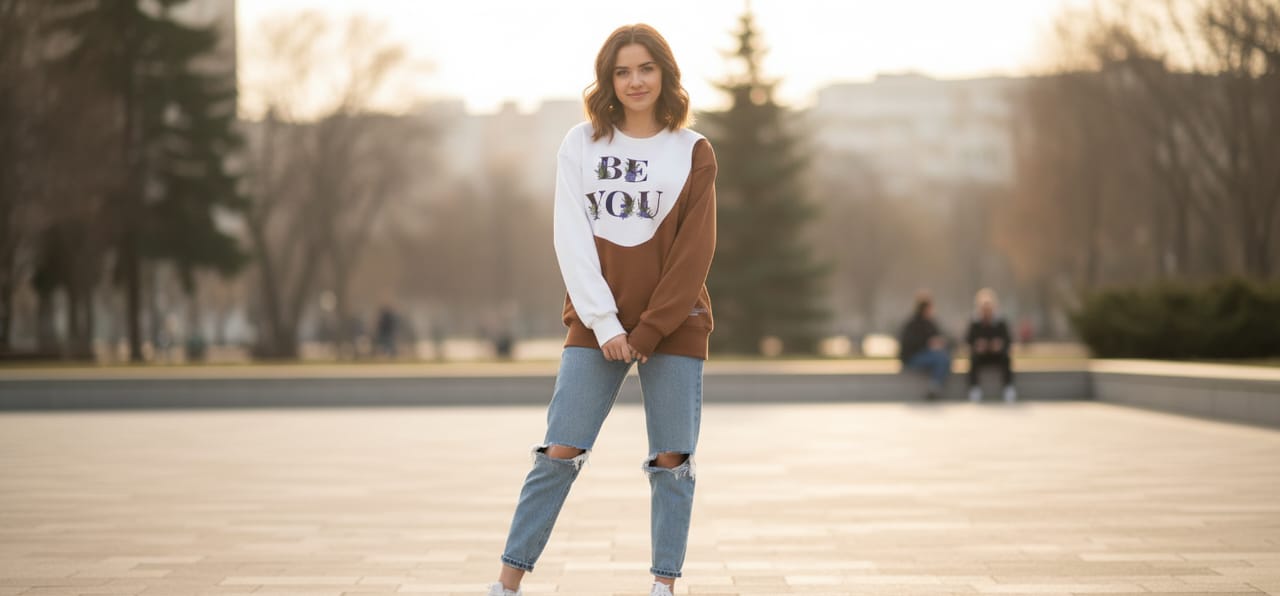 long sleeve shirt with print "Be You"