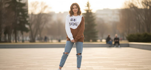 long sleeve shirt with print "Be You"